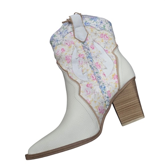 Women's Floral Western Cowboy Boots Size 9 Boho Cottagecore Prairie Cowgirl Boot - Picture 4 of 11